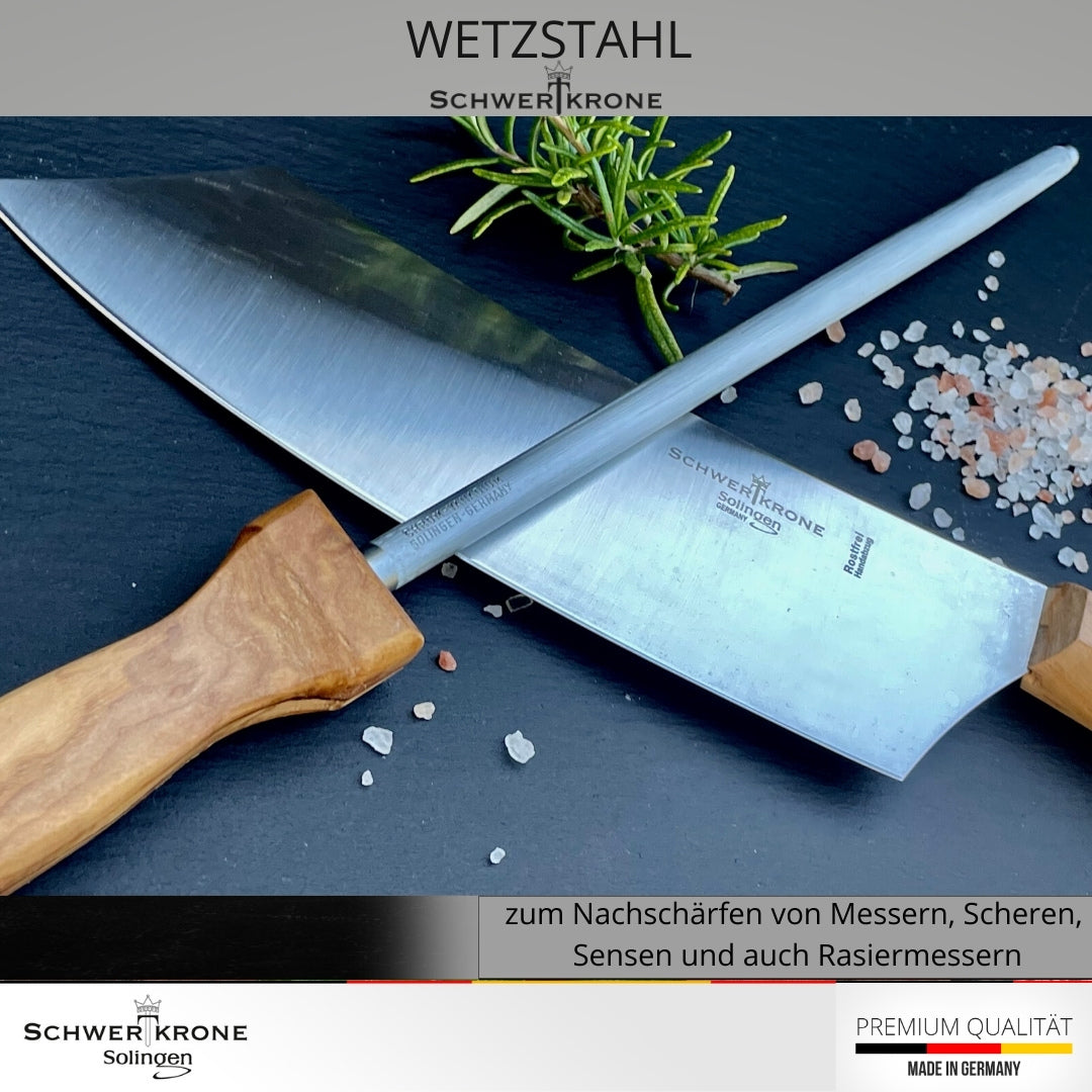 Wetzstahl - Wetzstab Olivenholzgriff