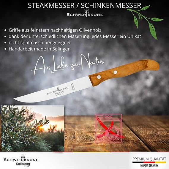 Universalmesser / Steakmesser 5" Olivenholz