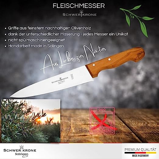 Kochmesser Olivenholz - 20 cm