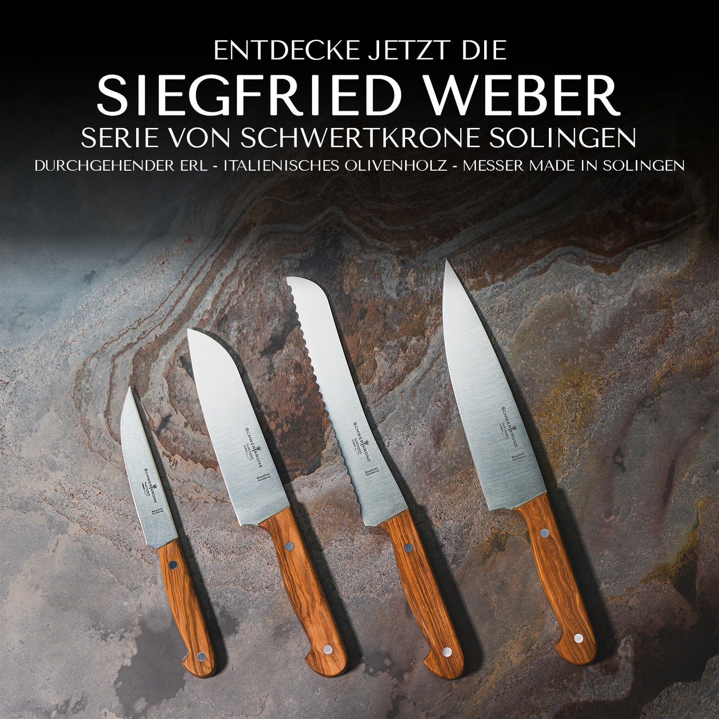 Kochmesser 21 cm - Olivenholz