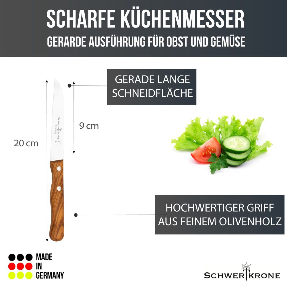 Küchenmesser 4" Olivenholz Solingen