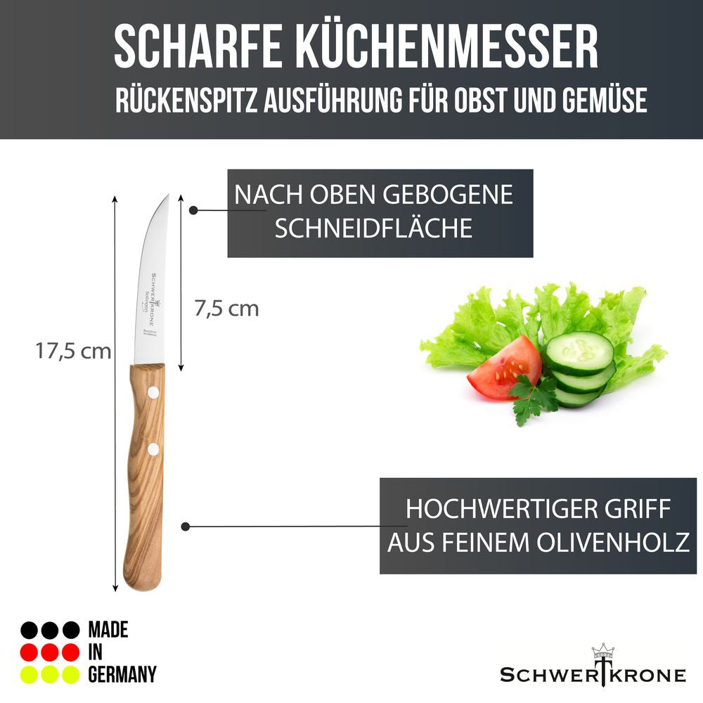 Zwiebelmesser - rückenspitz - Olivenholz