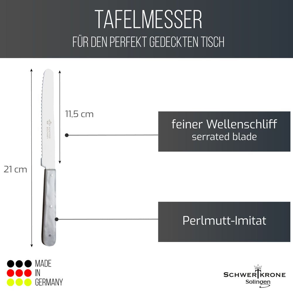 Tafelmesser - Imitiertes Perlmutt - Wellenschliff