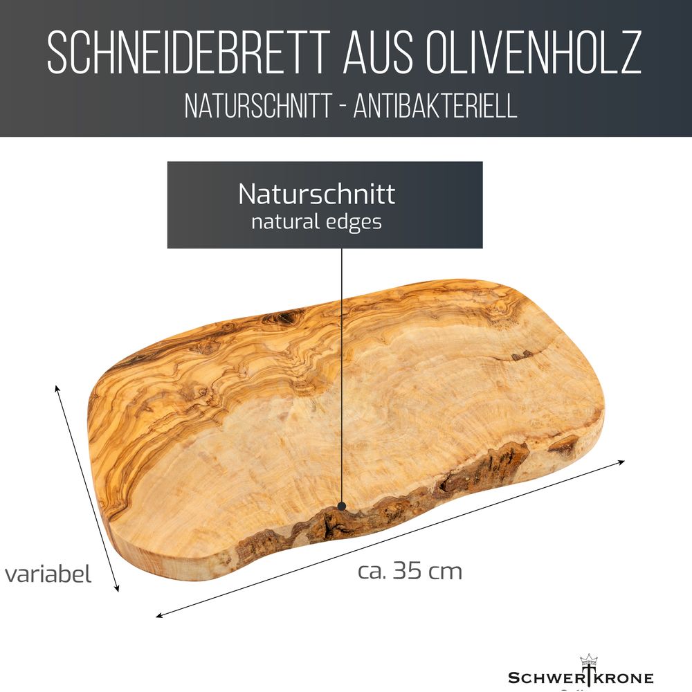 Schneidebrett - Servierbrett Olivenholz 35-39 cm
