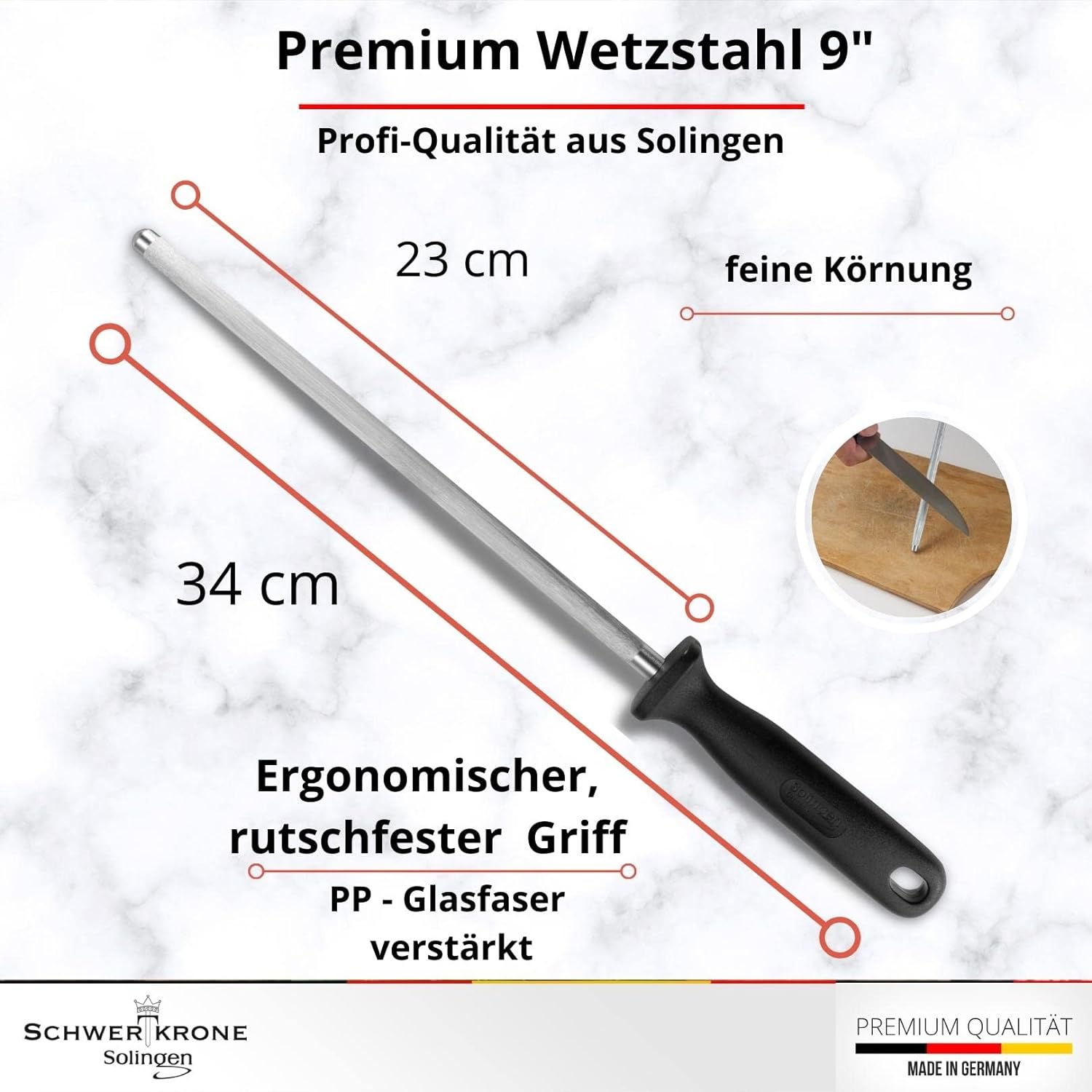 Schwertkrone Solingen Metzgermesser Set - Made in Germany - 6-tlg. Profi Messer Set, Fleischermesser, Schlachtermesser, Ausbeinmesser, Schlachtmesser