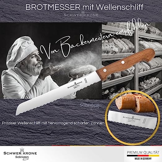 Brotmesser Buchenholz 8" - 20 cm