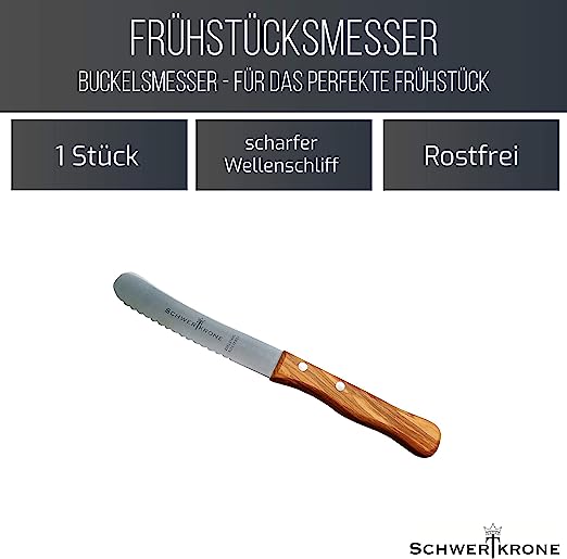 Buckelsmesser - Wellenschliff Olivenholz