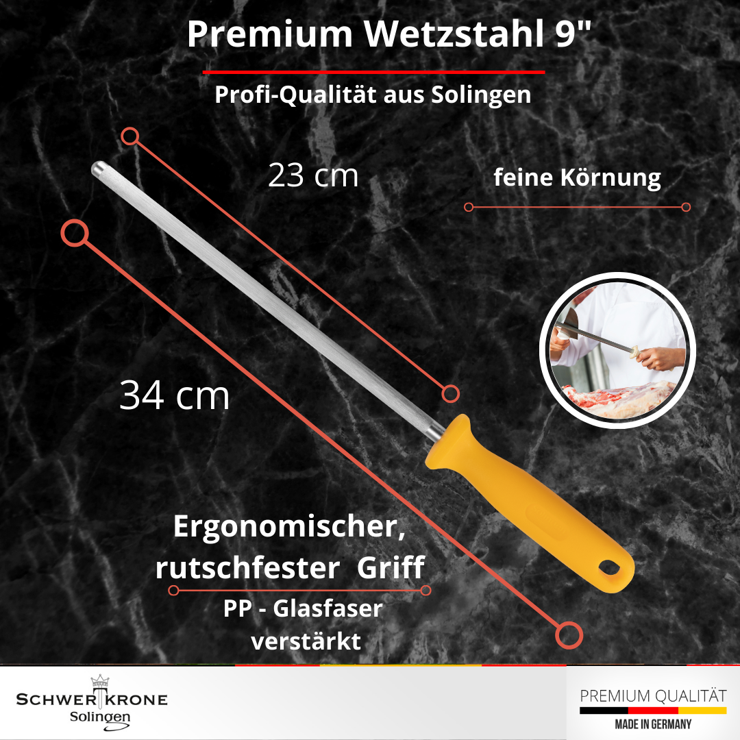 Wetzstahl - Wetzstab gelb für Metzgermesser