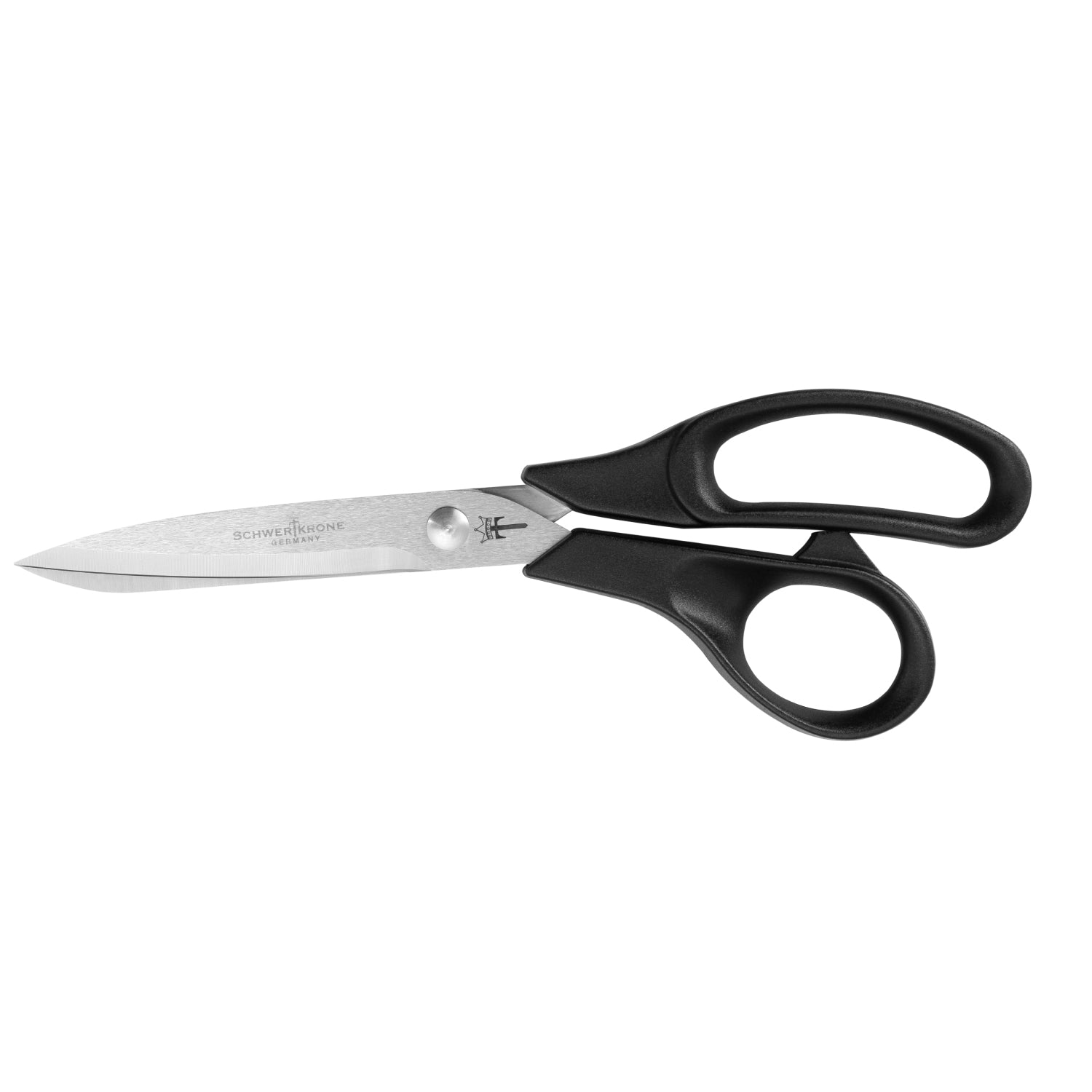 Schwertkrone Küchenschere Universalschere Haushaltsschere mit schwarzem Nylon-Griff Linkshänder Produktbild