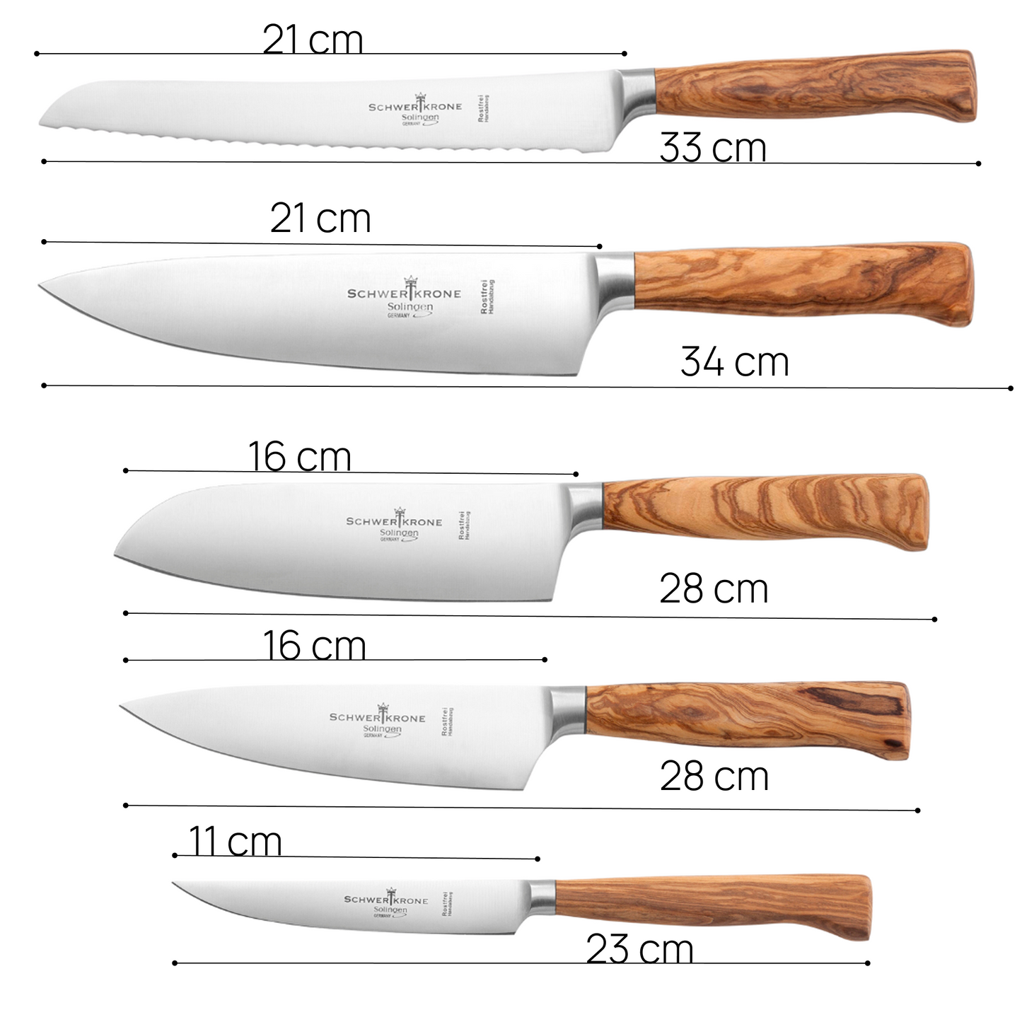 ANTONINO LETO Messerset Olive geschmiedet Solingen