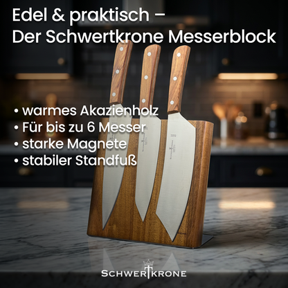 Magnetischer Messerblock aus Akazienholz – Für bis zu 6 Messer