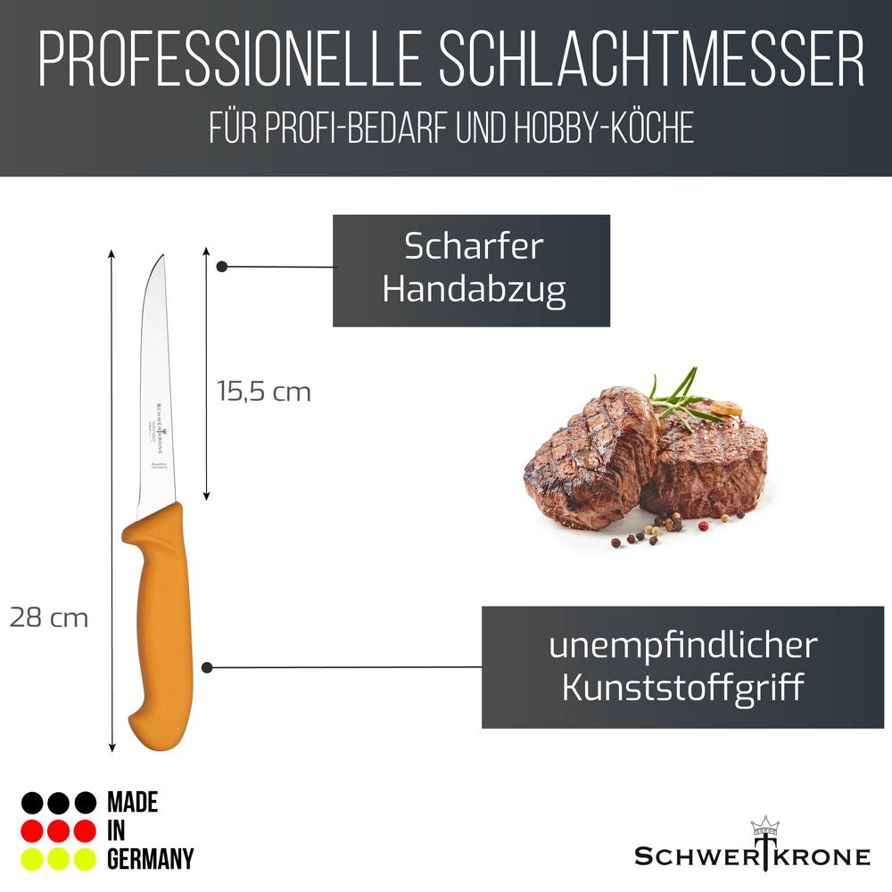 Schwertkrone Metzgermesser Ausbeinmesser 6'' Solingen - Edelstahl, polierte Klinge, rostfrei