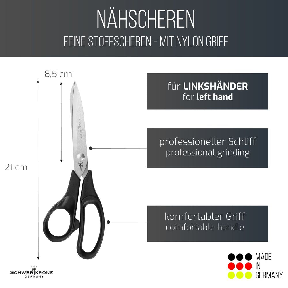 Schneiderschere - Stoffschere - 8" LINKSHAND - Nylon-Griff