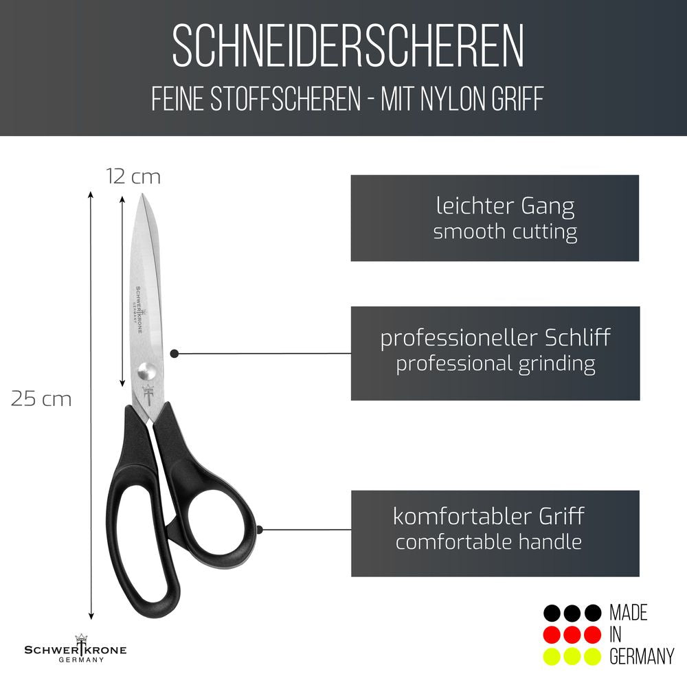 Schneiderschere - Stoffschere - 10" - Nylon-Griff